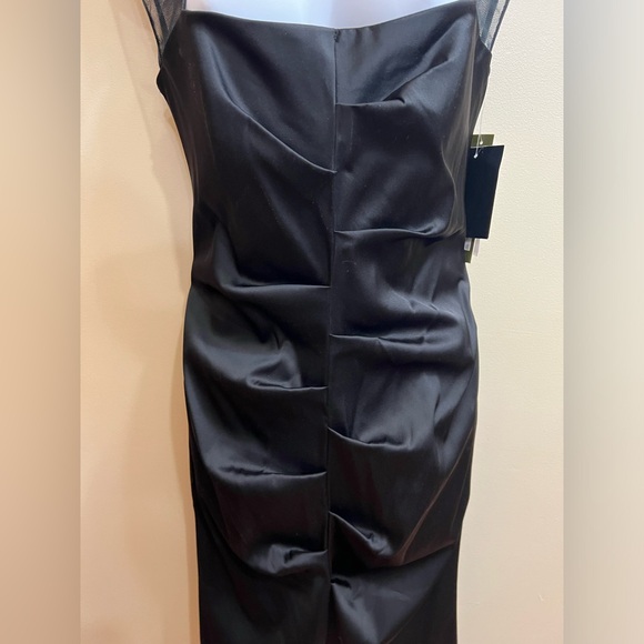 Nicole Miller black satin ruched cocktail dress Size 8 - Picture 6 of 9